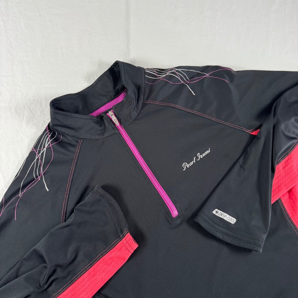Pearl Izumi Elite Women's Size L Black In-R-Cool Long Sleeve Cycling Jersey